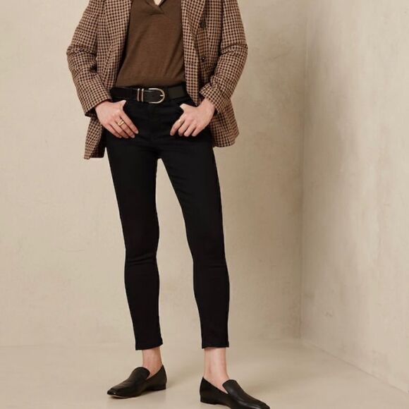 Banana Republic High-Rise Skinny Jean, Black, Size 29 Long NWOT $110 442800 - Picture 1 of 8